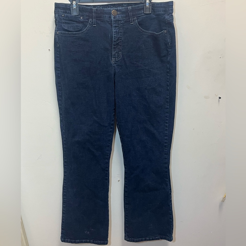 Lee Dark Blue Flare Women's Jeans Classic Comfort Fit 14 short